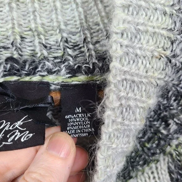 Nick & Mo Mohair Blend 1/4 Button Knit Cardigan Long Line Medium Womens - Picture 7 of 7